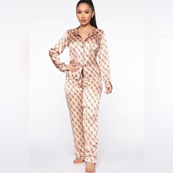 Fashion Nova Denim - FASHION NOVA In Your FN Dreams Satin PJ Pant 2 Piece Set Plus Size 3X fits 22/24